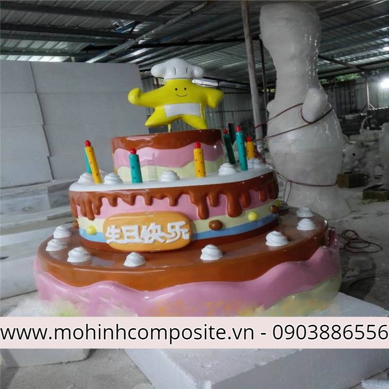 san xuat mo hinh bang nhua composite 1 7616 - Mô hình bánh sinh nhật từ composite cao cấp [Cao 750mm* D1100mm]